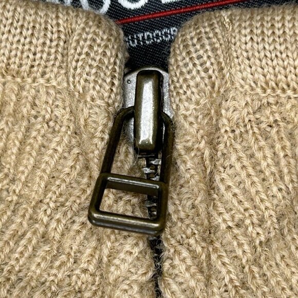 Woolrich Sweater Vest Womens Large Wool Camel Tan Full Zip Mock Neck Classic L - Picture 4 of 10